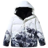 Campera Inflada Hombre Blanca Abrigada con Capucha Invierno