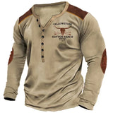 Camiseta vintage de manga larga para hombre, estilo urbano, con estampado 3D.