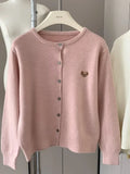 (sólo 50 en Promo!) Cardigan Tejido con Bordado – Estilo Japonés Casual 80%off