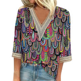 Camisa Blusa Ligera Manga 3/4 Estampados Varios