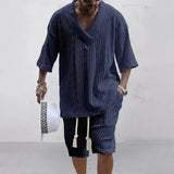 Conjunto tejido Camiseta y Shorts Hombre Playa