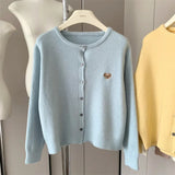(sólo 50 en Promo!) Cardigan Tejido con Bordado – Estilo Japonés Casual 80%off