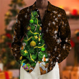 Camisa Hombre Estampado Festivo Navidad