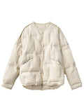 CHIC VEN Women Down Coats Solid Loose Casual New 90 White Duck Down Female Down Jacket Warm Overcoat Autumn Winter 2024