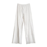 Satin Wide Leg Pants Long Floor Casual Pants Women's Summer