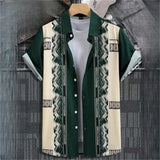 Camisa Hawaiiana Unisex Hombre Varios Motivos Geometricos