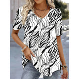 (sólo 50 en Promo!) Camiseta Remera en V Cartoon 3d Women's