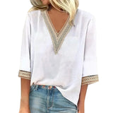 Camisa Blusa Ligera Manga 3/4 Estampados Varios