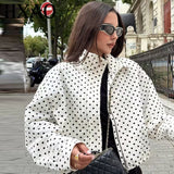 Campera Bomber Mujer Lunares Oversize Manga Larga