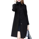 (sólo 50 en Promo!)Abrigo Largo Entallado de Invierno con Cuello Tipo Capa