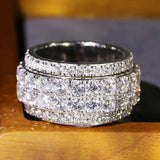 Anillo Ancho Iced Out Zirconia Cubica - Glamour Total