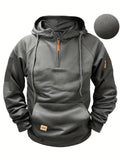 New Multi Pocket Zipper Fleece Dropped Shoulder Hooded Sweatshirt Men's Women's Plus Size Loose Pullover Fashion Sweatshirt