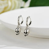 Aros Calavera Minimalista - Retro Unisex Plata