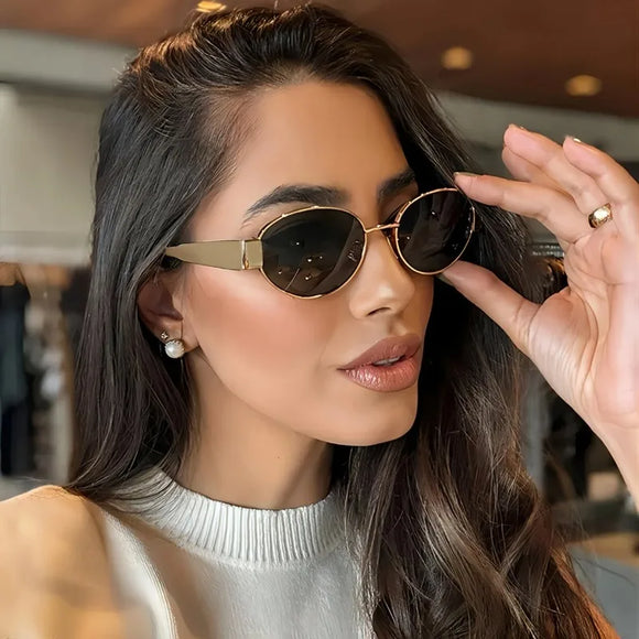 (55% off) Lentes de Sol Ovaladas – Unisex, Metálicas y a la Moda