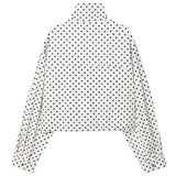 Campera Bomber Mujer Lunares Oversize Manga Larga