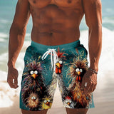 Shorts de playa hombre caricaturas pollos