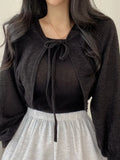 Blusa Tejida Corta con Cintas