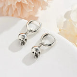 Aros Calavera Minimalista - Retro Unisex Plata
