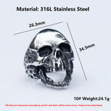 Anillo Calavera Vintage Acero 316L - Estilo Biker
