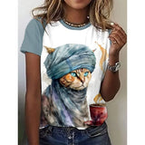 (sólo 50 en Promo!) Camiseta Remera en V Gatos Cat Women's