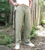 Pantalón de Lino para hombres. Pantalones de pierna ancha. Jogging Oversize.