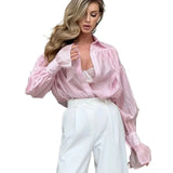 Blusa Suelta Elegante con Puños