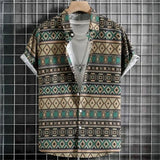 Camisa Hawaiiana Unisex Hombre Varios Motivos Geometricos