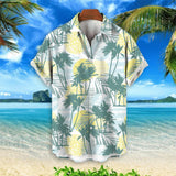 Camisa hawaiana para hombre. Camisa de playa con estampado de flores.