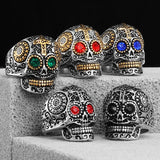 Anillo Calavera con Cruz Gotica - Acero 316L