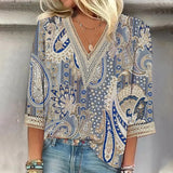 Camisa Blusa Ligera Manga 3/4 Estampados Varios