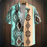 Camisa Hawaiiana Unisex Hombre Varios Motivos Geometricos