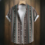 Camisa Hawaiiana Unisex Hombre Varios Motivos Geometricos