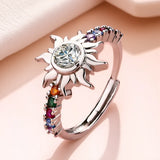 Anillo Sol Retro - Dorado Antiguo para Mujer