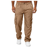 Pantalones cargo holgados para hombre con múltiples bolsillos.