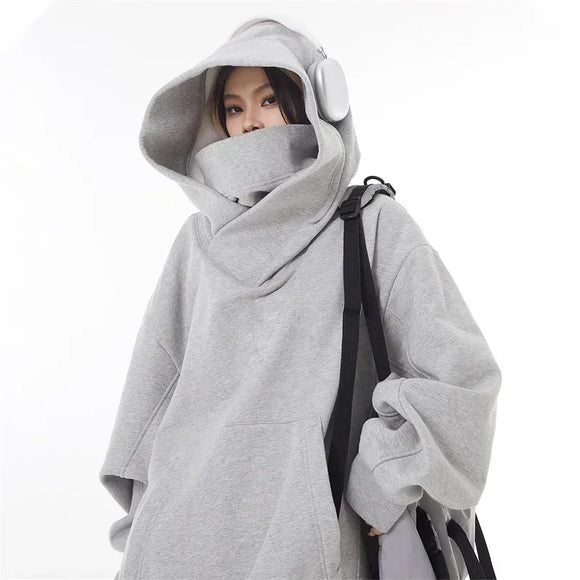 Buzos tipo Ninja con cuello alto para hombre – Estilo Y2K, Vintage, Oversize y Streetwear
