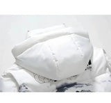 Campera Inflada Hombre Blanca Abrigada con Capucha Invierno