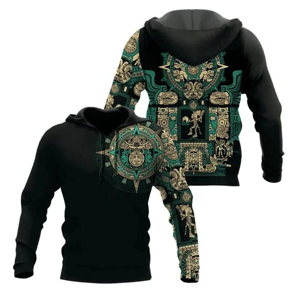 Buzo Hoodie con estampados Mitologia Azteca