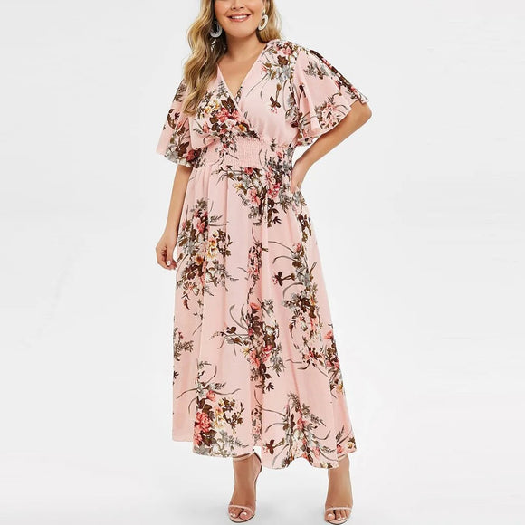 Vestido floral de talla grande para mujeres