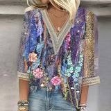 Camisa Blusa Ligera Manga 3/4 Estampados Varios