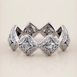 Anillo Geometrico con Zircon Blanco - Plata para Mujer