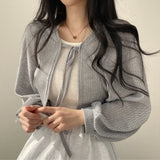 Blusa Tejida Corta con Cintas