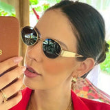 (55% off) Lentes de Sol Ovaladas – Unisex, Metálicas y a la Moda