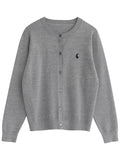 CHIC VEN Women T-Shirts New Multi Color Option Simple Solid Rabbit Embroidery Knitted Cardigan Sweater Autumn Spring 2025