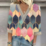 Camisa Blusa Ligera Manga 3/4 Estampados Varios