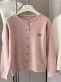 (sólo 50 en Promo!) Cardigan Tejido con Bordado – Estilo Japonés Casual 80%off