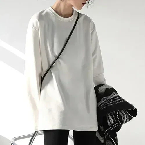 Camiseta Polera Abrigada de Tejido Suave