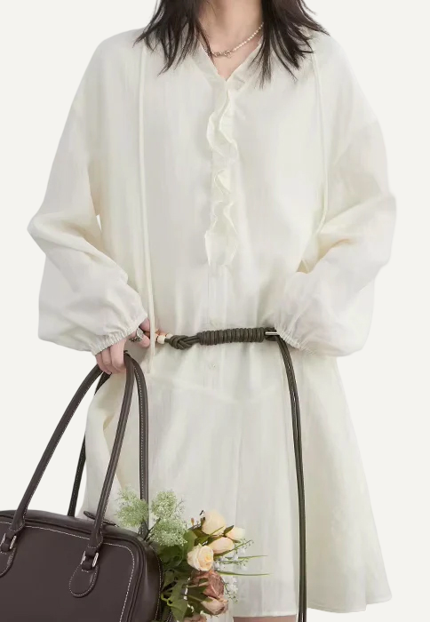 Vestido camisa blanco/negro