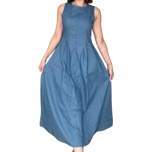 Vestido Solero Celeste Fino/Grueso