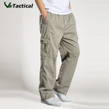 Pantalones cargo recto. Pantalones sueltos de algodón.