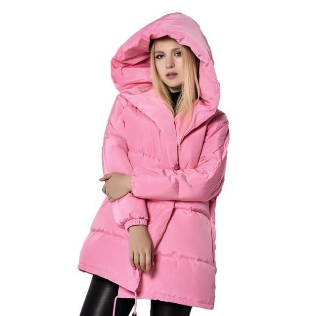 Campera Grande Mujer Dama Invierno Chaqueta Holgada Abrigo Rosa